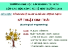 MÔN HỌC: CÔNG NGHỆ XANH VÀ NĂNG LƯỢNG SẠCH - KỸ THUẬT SINH THÁI  (Ecological engineering)