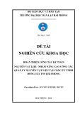 Đề tài nghiên cứu khoa học: Hoàn thiện công tác kế toán nguyên vật liệu nhằm nâng cao công tác quản lý nguyên vật liệu tại công ty TNHH đóng tàu PTS Hải Phòng