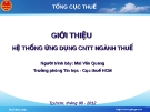 GIỚI THIỆU HỆ THỐNG ỨNG DỤNG CNTT NGÀNH THUẾ