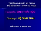 Bài giảng: Hệ sinh thái - Chương 4