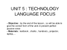 UNIT 5 : TECHNOLOGY LANGUAGE FOCUS