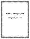 Rối loạn cương ở người luống tuổi, do đâu?