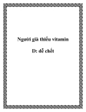 Người già thiếu vitamin D: dễ chết