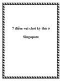 7 điểm vui chơi kỳ thú ở Singapore