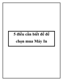 5 điều cần biết để để chọn mua Máy In