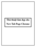 Thủ thuật làm đẹp cho New Tab Page Chrome