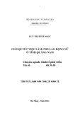 Tóm tắt luận văn thạc sĩ kinh tế: Giải quyết việc làm cho lao động nữ ở tỉnh Quảng Nam