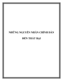 NHỮNG NGUYÊN NHÂN CHÍNH DẪN ĐẾN THẤT BẠI