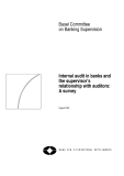 Internal audit in banks and the supervisor’s relationship with auditors: A survey