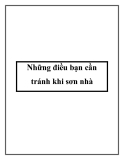 Những điều bạn cần tránh khi sơn nhà