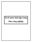 Xử lí nước thải tập trung khu công nghiệp