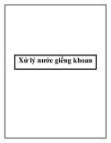 Xử lý nước giếng khoan