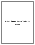 Rò rỉ yêu cầu phần cứng của Windows 8.1 Preview