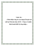 Luận văn : Hoàn thiện công tác xây dựng kế hoạch sản xuất tại Nhà máy Quy chế II – Công ty cổ phần kinh doanh thiết bị công nghiệp