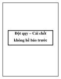 Đột qụy – Cái chết không hề báo trước