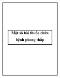 Một số bài thuốc chữa bệnh phong thấp