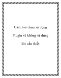 Cách tuỳ chọn sử dụng Plugin và không sử dụng khi cần thiết