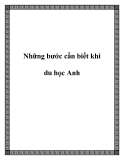 Những bước cần biết khi du học Anh