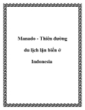 Tài liệu du lịch - Manado - Thiên đường du lịch lặn biển ở Indonesia