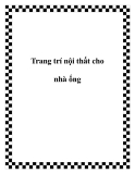 Trang trí nội thất nhà ống