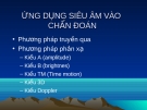 ỨNG DỤNG SIÊU ÂM VÀO CHẨN ĐOÁN