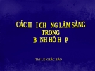 CÁC HỘI CHỨNG LÂM SÀNG  TRONG  BỆNH HÔ HẤP 