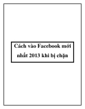 cách vào fac mới nhất 2013 khi bị chặn