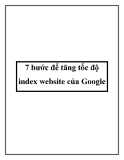 7 bước để tăng tốc độ index website của Google