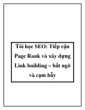 Tôi học SEO: Tiếp cận Page Rank và xây dựng Link building – bất ngờ và cạm bẫy