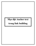 Mẹo đặt Anchor text trong link building