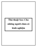 Thủ thuật Seo: Cho những người chưa có kinh nghiệm