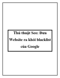 Thủ thuật Seo: Đưa Website ra khỏi blacklist của Google