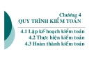 Bài giảng Tổng quan kiểm toán (TS Trần Phước)  - Chương  4.1 Lập kế hoạch kiểm toán