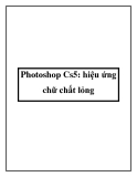 Photoshop Cs5: hiệu ứng chữ chất lỏng