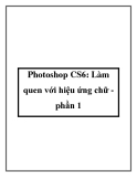 Photoshop CS6: Làm quen với hiệu ứng chữ 