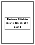 Photoshop CS6: Làm quen với hiệu ứng chữ