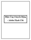 Hiệu Ứng Chuyển Động - Adobe Flash CS6