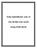 Zoho QuickRead: xem và sửa tài liệu trực tuyến trong trình duyệt