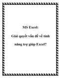 MS Excel: Giải quyết vấn đề về tính năng trợ giúp Excel?