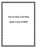 Tìm từ tiếng Anh đồng nghĩa trong WORD