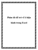 Phím tắt để trở về ô hiện hành trong Excel