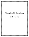 Trang trí nhà theo phong cách Ma rốc