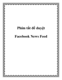 phím tắt để duyệt fac news feed