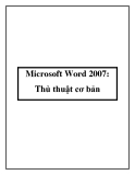 Microsoft Word 2007: Thủ thuật cơ bản