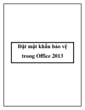 Đặt mật khẩu bảo vệ trong Office 2013