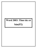 Word 2003: Thao tác cơ bản (P2 )