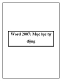 Word 2007: Mục lục tự động