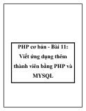 PHP cơ bản - Bài 11: Viết ứng dụng thêm thành viên bằng PHP và MYSQL