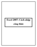 Excel 2007: Cách nhập công thức