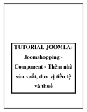 TUTORIAL JOOMLA: Joomshopping Component - Thêm nhà sản xuất, đơn vị tiền tệ và thuế